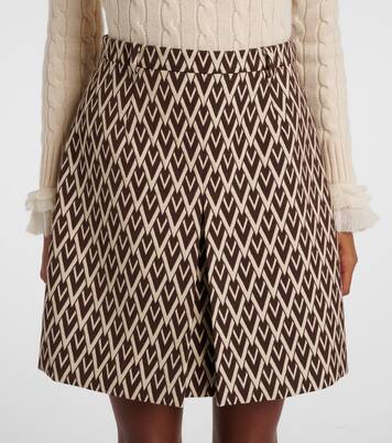 Minifalda Toute La V de lana en jacquard | Valentino