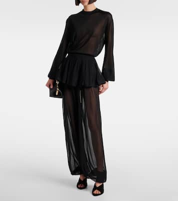 Pantoletten Samantha 95 aus Veloursleder | Amina Muaddi