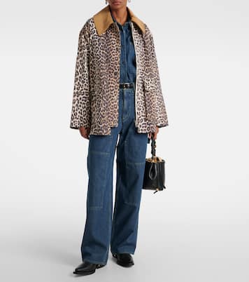 Leopard-print canvas jacket | Ganni