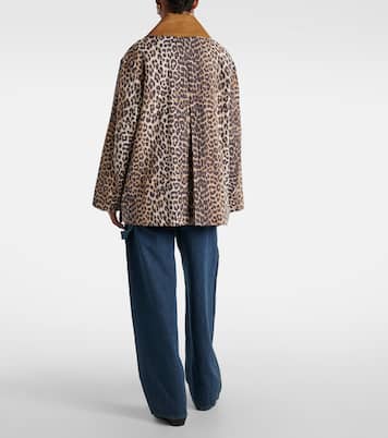 Leopard-print canvas jacket | Ganni