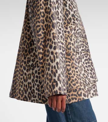 Leopard-print canvas jacket | Ganni