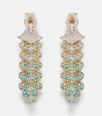 Pampilles 18kt gold drop earrings with diamonds and zircons | Marina B