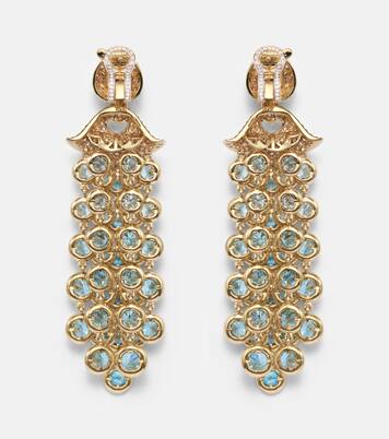 Pampilles 18kt gold drop earrings with diamonds and zircons | Marina B