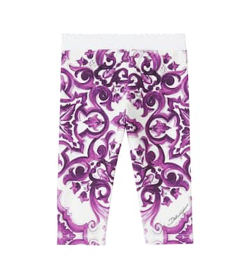 Baby Majolica cotton-blend leggings | Dolce&Gabbana Kids