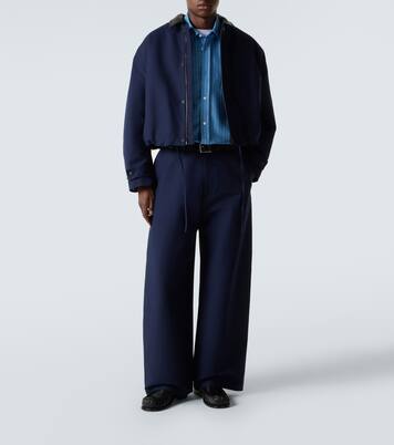 Mid-rise cotton satin wide-leg pants | Acne Studios