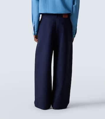 Mid-rise cotton satin wide-leg pants | Acne Studios