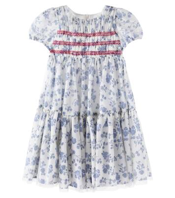 Floral embroidered mesh dress | Monnalisa