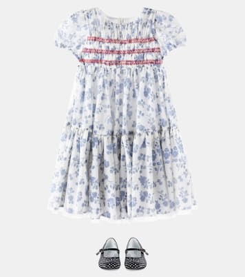 Floral embroidered mesh dress | Monnalisa