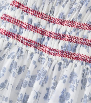 Floral embroidered mesh dress | Monnalisa