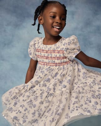 Floral embroidered mesh dress | Monnalisa