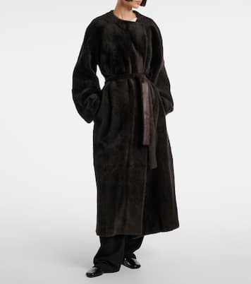 Madelina belted shearling coat | The Row