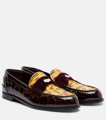 Penny croc-effect leather penny loafers | Christian Louboutin