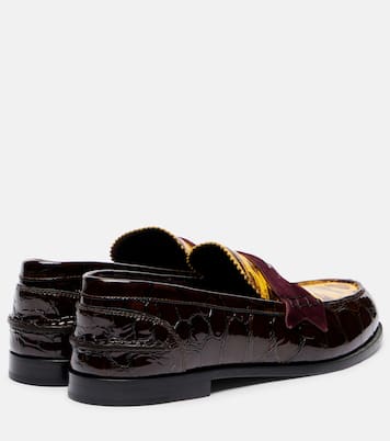 Penny croc-effect leather penny loafers | Christian Louboutin