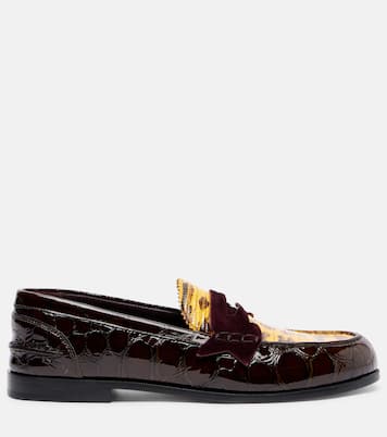 Penny croc-effect leather penny loafers | Christian Louboutin