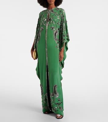 Verzierter Kaftan Mystical Gaucho aus Seide | Johanna Ortiz