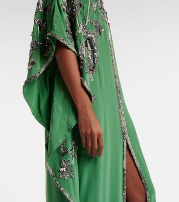 Verzierter Kaftan Mystical Gaucho aus Seide | Johanna Ortiz