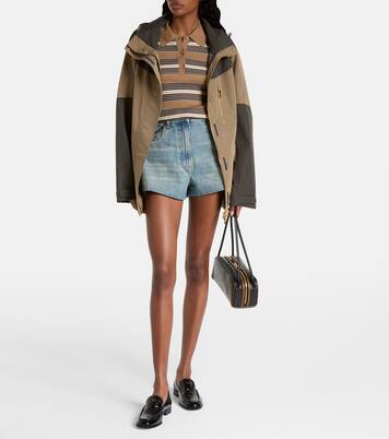 Shorts de denim de tiro alto | Prada