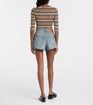 Shorts de denim de tiro alto | Prada