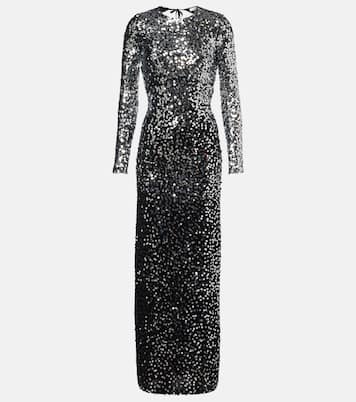 Sequined open-back jersey gown | Rabanne