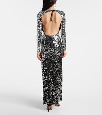 Sequined open-back jersey gown | Rabanne