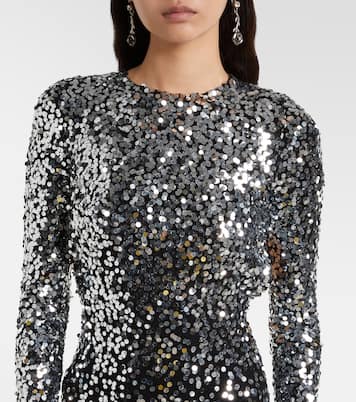 Sequined open-back jersey gown | Rabanne