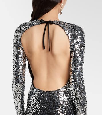 Sequined open-back jersey gown | Rabanne