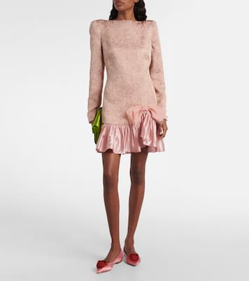 I Love Viver floral-appliqué satin ballet flats | Roger Vivier