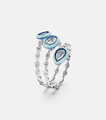 Bague Saturn en or blanc 18 ct et diamants | Kamyen