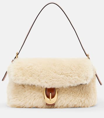Harlow shearling shoulder bag | Staud