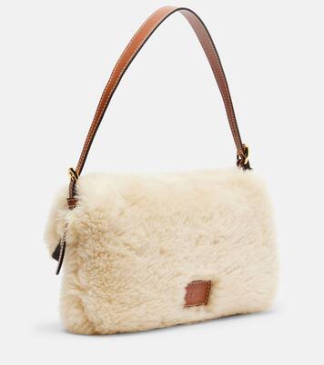 Harlow shearling shoulder bag | Staud