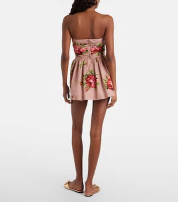 Robe bustier en coton à fleurs | Dolce&Gabbana