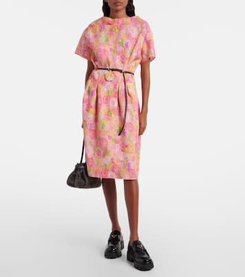 Logo leather platform loafers | Prada