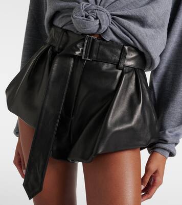 High-Rise Shorts aus Leder | Magda Butrym