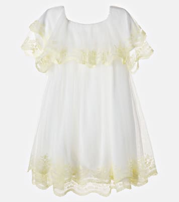 Embroidered tulle dress | Chloé Kids