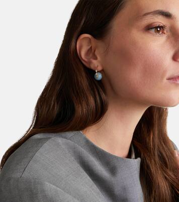 14kt gold (585/1000) earrings with diamonds and aquamarines | Sydney Evan