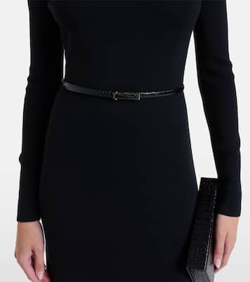 Croc-effect patent leather belt | Tom Ford