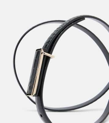 Croc-effect patent leather belt | Tom Ford