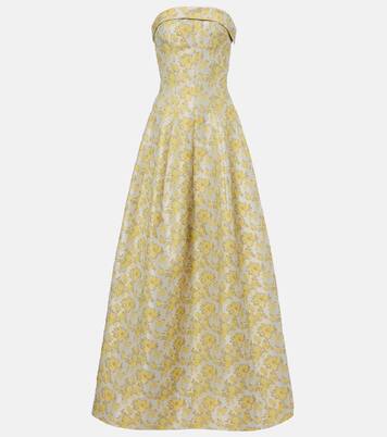 Octavia floral jacquard bustier gown | Simkhai