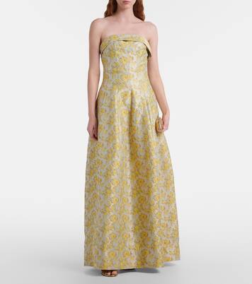 Octavia floral jacquard bustier gown | Simkhai