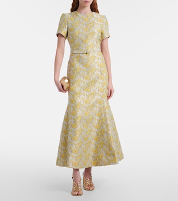 Caraline floral jacquard cocktail dress | Simkhai