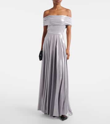 Robe longue à encolure bardot | Norma Kamali