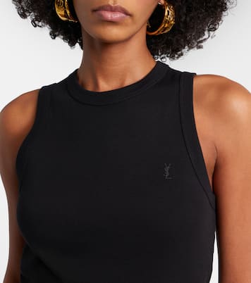 Cassandre ribbed-knit cotton tank top | Saint Laurent