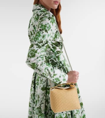 Henkeltasche Bloom Mini aus Raffiabast mit Leder | Erdem