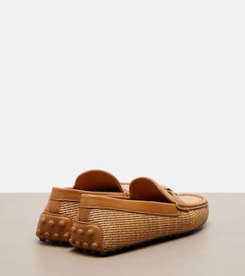 Gommino leather-trimmed raffia loafers | Tod's