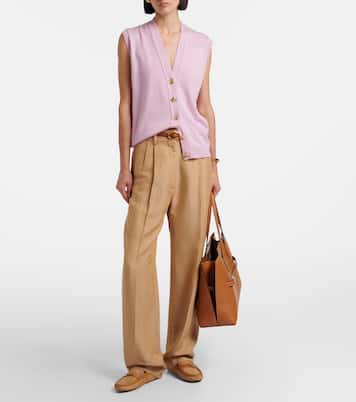 Gommino leather-trimmed raffia loafers | Tod's