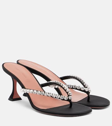 Gigi embellished satin thong sandals | Amina Muaddi