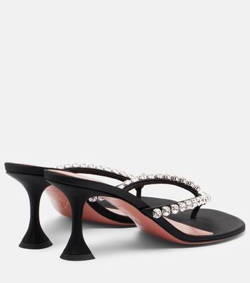 Gigi embellished satin thong sandals | Amina Muaddi