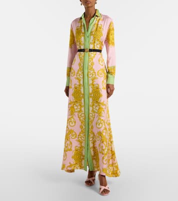 Printed silk twill shirt dress | Versace