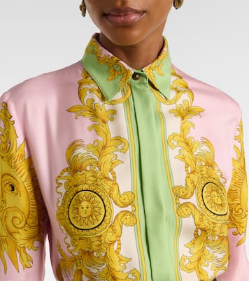 Printed silk twill shirt dress | Versace