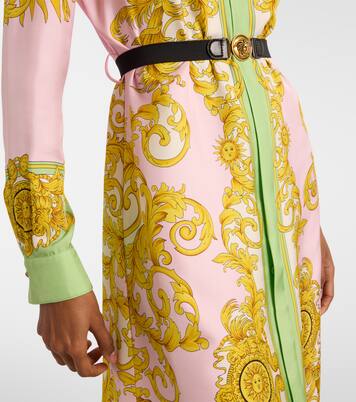 Printed silk twill shirt dress | Versace